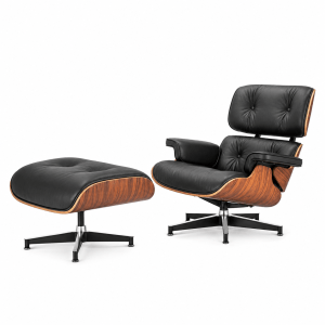 Palisander and black leathe eames lounge cahir replica uk