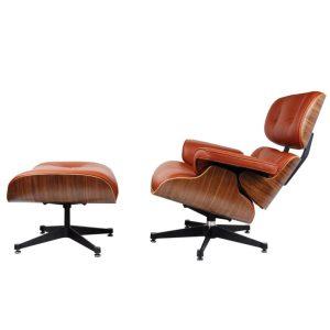 Replica Eames Lounge Chair Ottoman Tan Leather