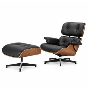 XL Tall Walnut Black eames lounge chair and ottoman UK Lodon